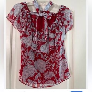 Tommy Hilfiger women's red Blouse Size Large.